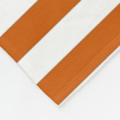 オレンジと白と市松模様にの繰り返しパタストライプーン フリースブランケット (角)