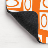 オレンジと白のおもしろい円の正方形パターン マウスパッド (コーナー)