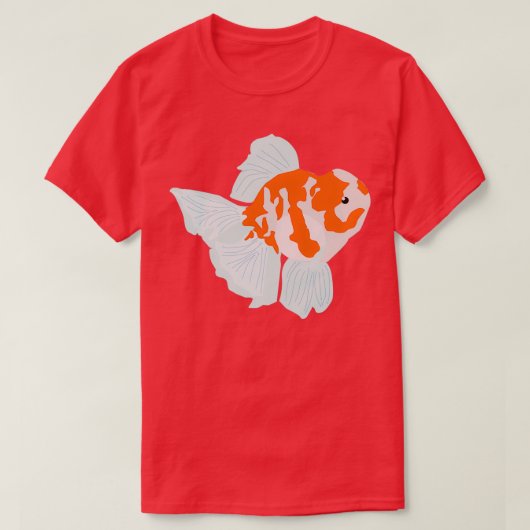 オレンジと白のオランダ金魚 Tシャツ (デザイン正面)