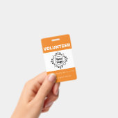 オレンジと白のカスタムのロゴボランティアID バッジ (手持ち)