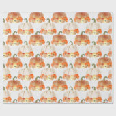 オレンジと白のキラキラしたカボチャの包装紙 ラッピングペーパー (フラット)