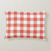 オレンジと白のギンガムパターン アクセントクッション (裏面)
