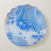 オレンジと白のクラゲが水に入っている ラウンドクッション (裏面)