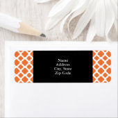 オレンジと白のクローバーパターン ラベル (インサイチュ)