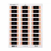 オレンジと白のクローバーパターン ラベル (フルシート)