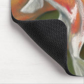 オレンジと白のコイとモッシーストーンズパステルアート マウスパッド (コーナー)