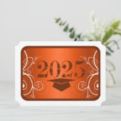 オレンジと白のコマ卒業パーティー 招待状 (スタンド正面)