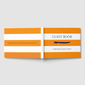 オレンジと白のストライプの歓迎 ゲストブック (全面)