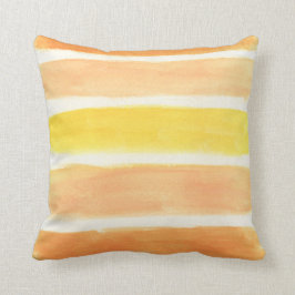 オレンジと白のストライプの装飾用クッション クッション