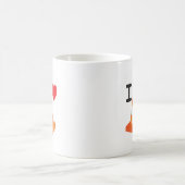 オレンジと白のストライプトラフィック円錐ラブハート コーヒーマグカップ (中央)