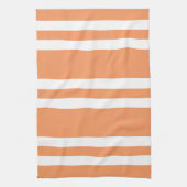 オレンジと白のストライプ キッチンタオル (縦)