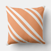 オレンジと白のストライプ クッション (裏面)