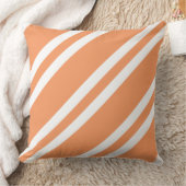 オレンジと白のストライプ クッション (ブランケット)