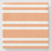 オレンジと白のストライプ ストーンコースター (正面)