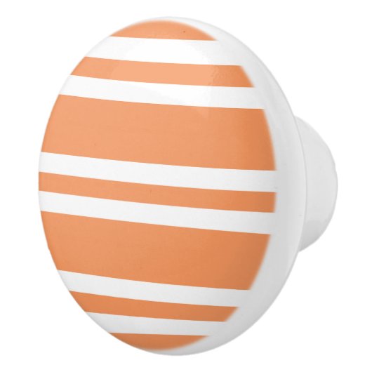 オレンジと白のストライプ セラミックノブ (右)