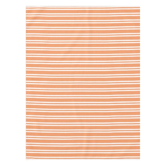 オレンジと白のストライプ テーブルクロス (正面)