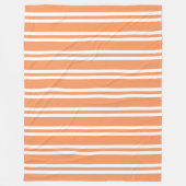 オレンジと白のストライプ フリースブランケット (正面)