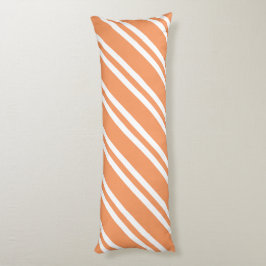 オレンジと白のストライプ ボディピロー