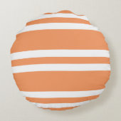 オレンジと白のストライプ ラウンドクッション (裏面)
