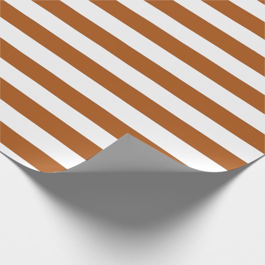 オレンジと白のストライプ ラッピングペーパー (角)