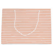 オレンジと白のストライプ ラージペーパーバッグ (正面)