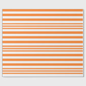 オレンジと白のストライプX 3 ラッピングペーパー (フラット)