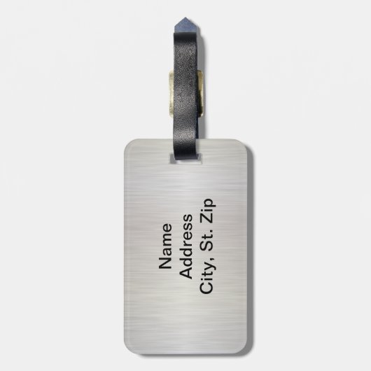 オレンジと白のスポーティバレーボール ラゲッジタグ (裏面縦)