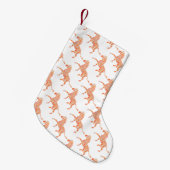 オレンジと白のゼブラシルエット スモールクリスマスストッキング (正面 (吊り時))
