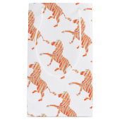 オレンジと白のゼブラシルエット スモールペーパーバッグ (正面)