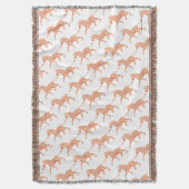 オレンジと白のゼブラシルエット スローブランケット (正面縦)