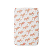 オレンジと白のゼブラシルエット バスマット (正面縦)