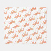 オレンジと白のゼブラシルエット フリースブランケット (正面(横))