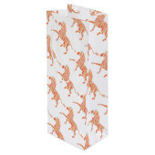 オレンジと白のゼブラシルエット ワインギフトバッグ (裏面アングル)