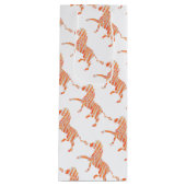 オレンジと白のゼブラシルエット ワインギフトバッグ (正面)