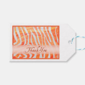 オレンジと白のゼブラパターンありがとう ギフトタグ (正面(横))