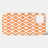 オレンジと白のダイヤモンドパターンケースメイトiPhone Case-Mate iPhoneケース (裏面 (横))