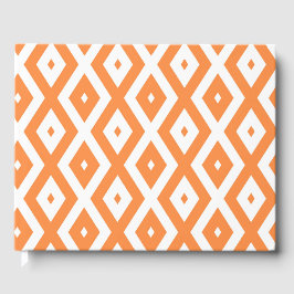 オレンジと白のダイヤモンドパターン ゲストブック