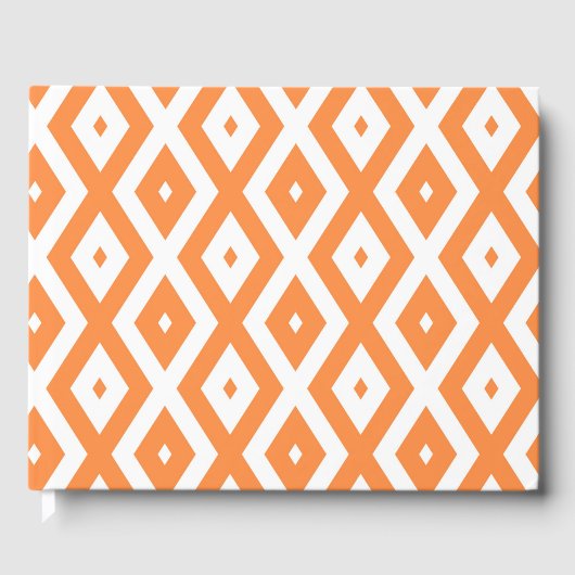 オレンジと白のダイヤモンドパターン ゲストブック (正面)