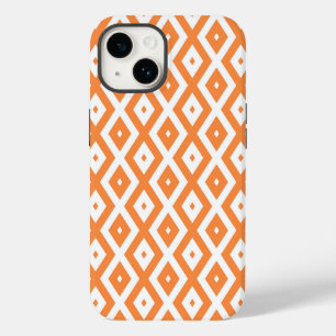 オレンジと白のダイヤモンドパターン Case-Mate iPhone 14ケース
