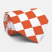 オレンジと白のチェッカーボードパターン ネクタイ (ロール)