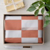 オレンジと白のチェッカーボードパターン 薄葉紙 (ギフト)