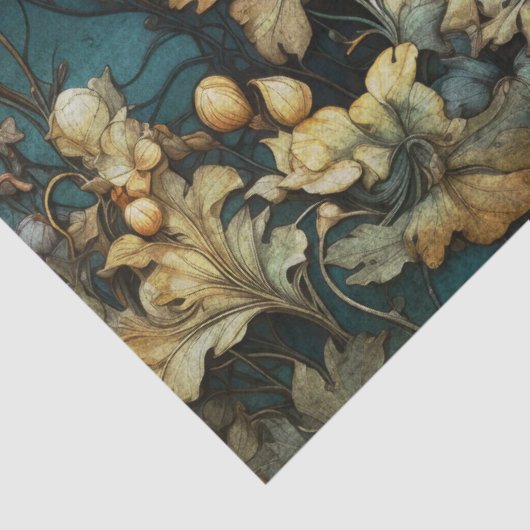 オレンジと白のテクスチャ付き花の切り離し 薄葉紙 (詳細)