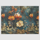 オレンジと白のテクスチャ付き花の切り離し 薄葉紙 (正面)