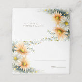 オレンジと白のデイジーの結婚式プレイスカード プレイスカード (外部開封)