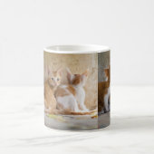 オレンジと白のトラ柄の子猫/ペットの写真を追加 コーヒーマグカップ (中央)