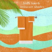 オレンジと白のトリムバスタオルセット バスタオルセット