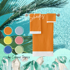 オレンジと白のトリムバスタオルセット バスタオルセット