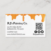 オレンジと白のドライ絵を描プのプロフェッショナル画家 名刺 (裏面)