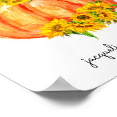 オレンジと白のハロウィン用消毒ステーション ポスター (角)