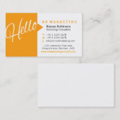 オレンジと白のハロースピーチ引用文名刺 名刺 (正面/裏面)